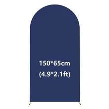 海軍藍拱門背景布 5ft/6ft/6.6ft/7.2ft 婚禮拱門套布 2件組 彈性布料 圓頂拱門背景布 適用生日派對、婚禮拱門框架裝飾（不含拱門框架，僅布料背景） - 藏青色 - 查看 12