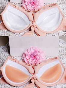 Set Of 2 Seamless Silicone Breast Pads. Thickened Supportive Invisible Bra Inserts, Soft & Comfy For Lingerie, Swimwear, Home, Outdoor And Sports Wear - Multicolor - View 10