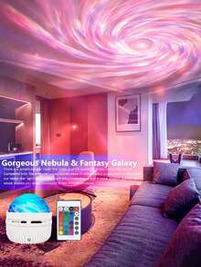 LED Projector Light - 2-In-1 Aurora & Ocean Wave Night Light, With Remote Control, 14 Stunning Effects, Powered By Included Cable, Suitable For Bedroom, Game Room, Home Theater Decor, Atmosphere Lighting & Relaxation - Multicolor - View 9