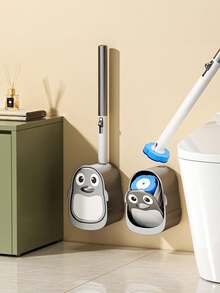 [New Arrival]1 Set New Bathroom Toilet Brush Set, Multi-Function Bathroom Toilet Cleaning System, Multi-Function Wall-Mounted Bathroom Cleaning Tool, Suitable For Standard And Ergonomic Toilets, Deep Clean Bathroom Stains - Solid State - View 11