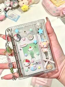 M5 Transparent Loose-Leaf Binder Sticker Storage Book Soft Cover Planner PVC Transparent Replaceable Inner Pages Portable Loose-Leaf Folder Suitable For Photo Album Scrapbook Sticker Planner Notebook Savings Book Game Card Storage And Other Stationery Supplies - M5 - View 1