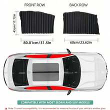 Magnetic Car Sunshade Window Curtains Auto Window Sun Shade Privacy Sun UV Protection Window Shield Car Interior Accessories - A - View 4