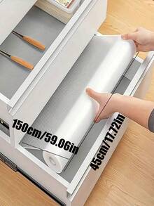 1 Rollo De Forro De Cajón Y Estante De Gabinete De Cocina De Eva, Alfombrilla Antideslizante E Impermeable Para Nevera Y Mesa - transparente - Ver 11