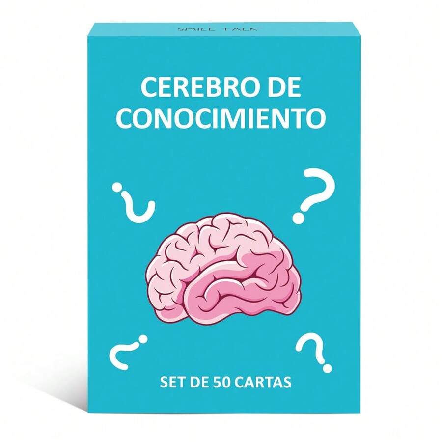 SMILE TALK Knowledge Brain Q&A Card Game, 50 Fun Q&A Cards, 5 Difficulty Levels, 3 Play Modes, Portable Brain Training Multiplayer Tabletop Game, Family Game Night, Party, Travel Interactive Toy, Creative Holiday Gift For Halloween, Thanksgiving, Christmas 50Cards - Baby Blue - View 1