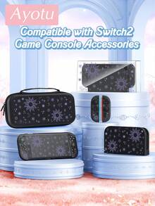 Ayotu 適用於 2025 新款 Switch2 線性太陽與星星圖案遊戲主機外殼與配件，適合 Switch2 7.9 吋保護殼。套裝包含保護殼、收納袋、底座外殼、主機防塵罩、遊戲卡收納盒、Joy-Con 控制器保護套以及其他多種風格配件可供選擇，是返校禮物、生日禮物與遊戲愛好者的理想選擇 - 查看 2