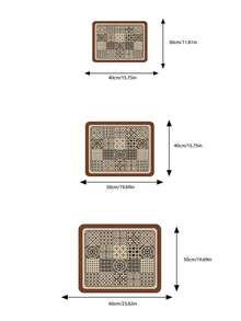 廚房碗盤瀝水墊 桌墊 吸水檯面墊 3.6mm厚 - 卡其色花紋 - 查看 4