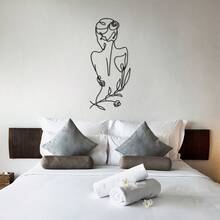 1pc Women's Back Silhouette Metal Wall Decor, Modern Abstract Female Figure Sculpture, Minimalist Line Art Decoration, Romantic Women's Metal Hanging Ornament - Perfect Choice For Bedroom, Living Room, Home Decor, Outdoor Arrangement, Theme Party And Housewarming Gift, Valentine's Day Gift, Christmas Best Gift - D - View 6