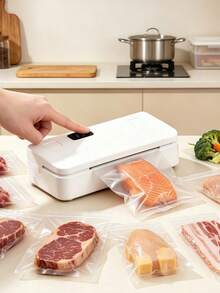 Mini Hand-Pressed Sealer, 5-Level Adjustable Digital Display Portable Heat Sealer, One-Touch Operation Food Sealing Machine, Suitable For Snack Plastic Bags, Moisture-Proof, Kitchen, Home And Travel Use - Multicolor - View 2