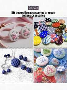 DIY Fabric Covered Button Making Kit, Multi-Size Aluminum Button Blanks & Assembly Tools, Cloth Wrapped Button Accessories For Coat, Windbreaker, Clothing Decoration, Handmade Craft Sewing Supplies For Garment & Ornament DIY Projects - Multiple Styles - View 7