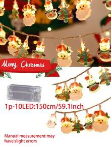 Christmas Santa Claus String Lights, Colorful Resin Fairy Lights, Christmas Window Display Lights, Lights Battery Operated (Not Included) For Christmas Party Decoration, Holiday Door And Window, Creating Christmas Party Room Atmosphere Decorations - Christmas Assorted Style - View 7
