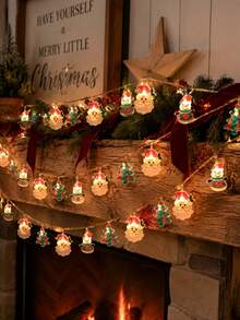 Christmas Santa Claus String Lights, Colorful Resin Fairy Lights, Christmas Window Display Lights, Lights Battery Operated (Not Included) For Christmas Party Decoration, Holiday Door And Window, Creating Christmas Party Room Atmosphere Decorations - Christmas Assorted Style - View 3
