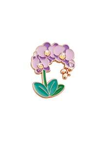 1/4pcs Purple Plant Metal Brooch, Fresh Elegant Low-Key Versatile Lightweight Alloy Non-Fading, Pin On Coats Scarves Bags To Create Gentle Elegant Atmosphere Outfit - Multicolor - View 10