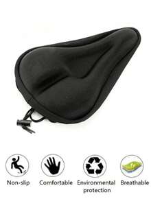 1pc Outdoor Cycling Breathable 3D Bicycle Seat Cover - Black - View 2
