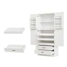 Kitchen Cabinet With 3 Sliding Shelves, Drawers, And A Tall Double-Door Pantry With Door Shelves For Kitchen, Dining Room, And Living Room - View 10