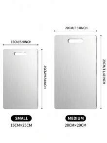 Premium Stainless Steel Cutting Board - Double-Sided Design, Stainless Steel Material, Suitable For Kitchen And Restaurant - Multicolor - View 5