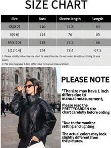 2026 Vintage Motorcycle Faux Leather Jacket, Stand Collar Zipper, Patchwork Loose Fit Top For Women, Winter Black - Black - View 5