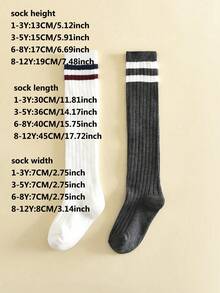 2 Pasang Kaos Kaki Anak Bergaris Selutut, Kaos Kaki Panjang Lembut, Nyaman, dan Bernapas untuk Seragam Olahraga Sepak Bola, Cocok untuk Remaja dan Balita - MultiWarna - View 4