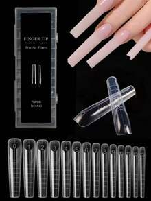 70pcs/Box Square Double-Layer Nail Art Mold, Suitable For French Manicure, Double-Layer Nail Mold, 14 Sizes Of Mold, Suitable For Nail Extension - Multicolor - View 9