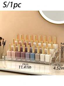 1pc/Transparent Desktop Storage Box, 3/5/7 Layers Cosmetic Storage Display Box, Suitable For Cosmetics, Skincare, Perfume, Makeup Brushes, Face Masks, Nail Polish, Etc. Organizer Box, Gift For Girlfriend, Room Decor, Dressing Table/Makeup Room Accessories. - Transparent - View 9