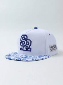 1 pieza Gorra de béisbol unisex de estilo hip hop con visera plana, bordado de letras e impresión de graffiti, gorra snapback de estilo casual callejero para deportes al aire libre, gorra trucker de moda, regalo - Blanco - Ver 2