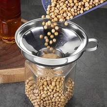 Stainless Steel Wide Mouth Canning Funnel With Handle, Large Caliber Easy Clean Kitchen Funnel For Liquid & Dry Food, Multipurpose Transfer Funnel For Jars Honey Oil Beans Grains - View 5