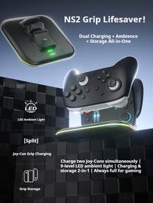 Multi-Function Controller Charging Dock For Nintendo Switch Joy Con 2 And Switch 2 Pro, Magnetic Charging With Overvoltage Protection, Left And Right Controller Charging Dock With Charging Indicator Light - View 3