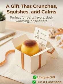 Caramel Pudding Handmade Squishy Ball, Soft And Moist Inner Layer, Suitable For Squeezing, Student Stress Relief Toy, Sound-Making Building Ball, Makes Crisp Sound When Squeezed - Multicolor - View 6