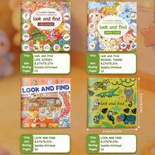 4 Book Look And Find Activity Set For Kids Hidden Object Picture Puzzles With Animal Theme Everyday Life Scenes And Museum Adventures Focus Concentration Observation Training Preschool Learning Travel Quiet Time Gift - Look and Find - View 7