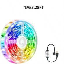1 捲 5050 RGB LED 智慧電視燈條，柔性自黏式變色可調光，適用於電視背景、遊戲室、聖誕節、節日派對、情人節裝飾與氛圍照明 - 彩色 - 查看 14