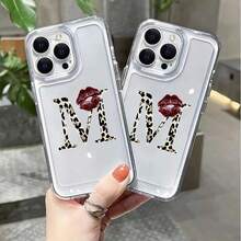 Leopard Letter Red Lips Clear Phone Case For IPhone 17 16 Plus 15 Pro Max 14 Pro 13 12 11 X XS XR 7 8 Plus 16E 17 Air Soft Cover - T18958 - 查看 5