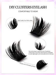 Asiteo 144pcs D Curl Single Cluster False Eyelashes, 200D & Pointed Style, Thick Voluminous Soft Fluffy, Suitable For Home DIY Makeup, Travel, Gifting And Party - D - View 4