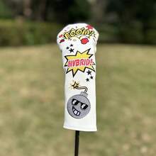 1pc Premium Golf Club Headcovers - Creative Boom Design For Driver, Fairway Wood, And Hybrid - Protect Your Clubs And Add Style To Your Game - White - View 8
