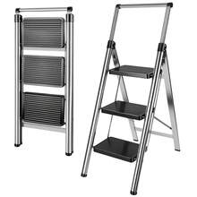 Rigogo 3/4-Step Folding Step Stool Stainless Steel, Anti-Slip Portable Ladder With 150kg Load Capacity, Space-Saving For Kitchen Garage & DIY - 3-step - View 12
