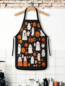 1pc Mexican Sugar Skull Day Of The Dead Apron, Vintage Floral Hat Print Kitchen Cooking Apron For Restaurant Holiday Cosplay Decor - Multicolor - View 8