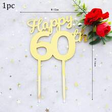 1 قطعة/3 قطع/5 قطع زينة كيك أكريليك ذهبية بأرقام 18/21/30/40/50/60/70/80، مناسبة لأعياد الميلاد والزفاف وتزيين كيك الحفلات - الذهبي - مشاهدة 23