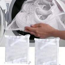 1Pc/2Pcs Washing Machine Shoe Wash Bag, Mesh Laundry Bag For Sneakers Boots Delicates, Reusable Protective Washing Bag Dryer For All Shoe Types And Garment Care - White - View 6
