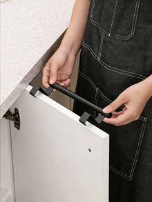 Black Single Bar Towel Rack, Over-The-Door Hanging Towel Bar, No-Drill Wall-Mounted Towel Rack, Multi-Functional Bathroom Storage Rack, Suitable For Bathroom, Restroom, Kitchen, Bedroom, Dorm, Cabinet Back Storage, Perfect For Back To School, Graduation, Summer, Mother's Day, Birthday Gift, Holiday Party, Travel And Other Occasions. - Multicolor - View 12