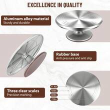 Aluminum Alloy Cake Turntable, 12-Inch Rotating Stand For Baking, Pastries And Cupcakes, 35-Piece Accessory Set, 30 Cm Diameter, Including 3 Dough Scrapers, Piping Bag And Piping Nozzle Set - View 5