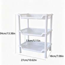 1 pieza Estantería de almacenamiento blanca minimalista y elegante de 3 niveles, multifuncional y multiusos, estable y resistente, adecuada para dormitorio, cocina, sala de estar, sótano, uso doméstico, estantería organizadora de varias capas, estantería de almacenamiento de pie para exteriores, estantería de almacenamiento para fiestas - Rosa - Ver 6