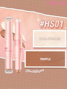 PINKFLASH Stik Makeup 2-in-1 2g*2 Contour + Highlighter, Desain Dua Ujung, Cakupan yang Dapat Dibangun, Hasil Akhir Ringan dan Tidak Menggumpal, Tahan Air & Tahan Keringat - #HS01 - View 2
