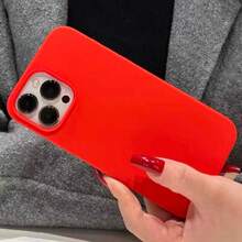 防震液態矽膠手機殼，適用於 iPhone 17E 17 Pro Max 16 15 14 13 12 Mini 11，柔軟防刮超纖維內裡，兼容 8 Plus 7 6s 軟殼 - 紅色 - 查看 3