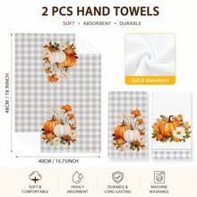 2/4/6/8pcs Pumpkin Pattern Kitchen Towel Set, Machine Washable Absorbent Dish Cloths And Decorative Hand Towels, Suitable For Autumn, Thanksgiving, Halloween Kitchen And Home Decor - Multicolor - View 5