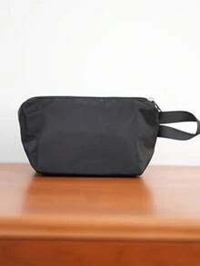 Minimalist Beige Large Capacity Cosmetic Bag, Portable Waterproof Travel Toiletry & Makeup Organizer For Business Trips - Multicolor - View 1