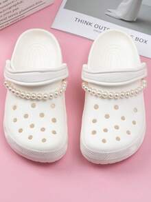 2pcs Detachable Pearl & Rhinestone Chain Shoe Decoration, DIY Shoe Accessories For Hollow Shoes - Multicolor - View 8