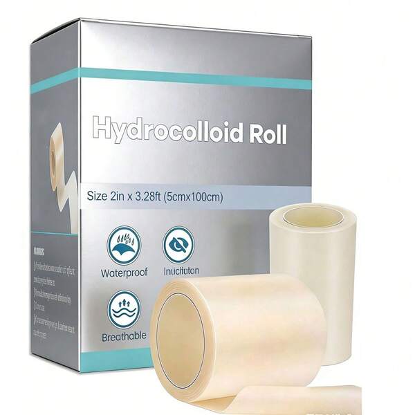 1 Roll Hydrocolloid Scar Cover Patch, Large Size Hydrocolloid Patch, Self-Adhesive, Super Absorbent, Flexible & Waterproof, DIY Size, 5cm*100cm