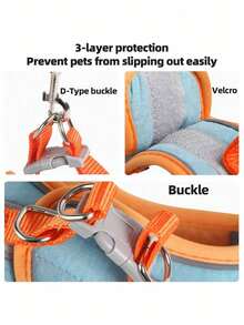 1 buah Set Tali Kucing Beludru Reflektif, Harness dan Tali Kucing, Harness Anak Kucing/Anjing, Reflektif, Bernapas, Anti Lepas, Set Jalan-jalan Kucing, Harness Hewan Peliharaan Kecil, Bahan Nyaman dan Ramah Kulit, Anti Lepas, Dapat Diatur, Reflektif untuk Keamanan - MultiWarna - View 5