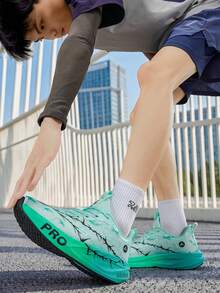 Women's Sports Shoes, Soft Upper, Thick Sole Anti-Slip Carbon Plate, Breathable Mesh Material; Combines Running Shoe Functionality And Casual Sports Style, Suitable For Spring/Summer 2026 Wear. - Hu Lan - View 10