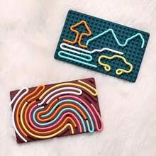 Sensory Activity Board: Adult Double-Sided Silicone | Quiet And Clean, Relieves Anxiety, ADHD And Autism Symptoms | Comes With 8 Ropes | Suitable For Teens 14+, Breathable Silicone Toy, Creative Toy, Stress Relief Tool - Multicolor - View 4