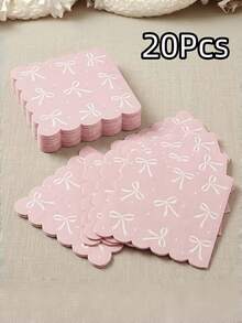 20Pcs Pink Bow Theme Party Napkins, Disposable Paper Tissue For Wedding Birthday Mother's Day Decor - Bow-shaped Tissue - View 7