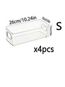 4pcs Stackable Cat Food Storage Boxes, Large Capacity, With Handles, Cat And Dog Toy Storage, Cat And Dog Food Storage, Suitable For Cat And Dog Treats, Kitchen, Refrigerator And Cabinet Storage Containers. - Clear - View 7